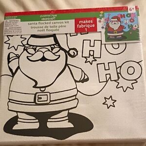 Michaels Santa Flocked Canvas Kit - Black and White